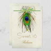 孔雀の羽の菓子16の招待状 招待状 (正面/裏面)