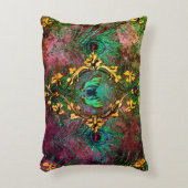 孔雀の羽の蝶のビクトリアン紫エレガント アクセントクッション (正面(垂直))