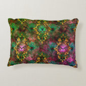 孔雀の羽の蝶のビクトリアン紫エレガント アクセントクッション (裏面)