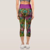 孔雀の羽の蝶のビクトリアン紫エレガント カプリレギンス (裏面)