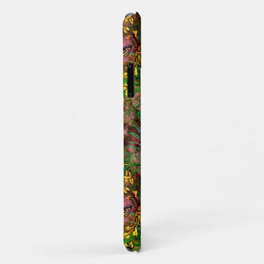 孔雀の羽の蝶のビクトリアン紫エレガント Case-Mate iPhoneケース (裏面/右)