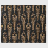 孔雀の羽の豪華なパターンはシームレス。オリエンタル ラッピングペーパー (フラット)