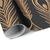 孔雀の羽の豪華なパターンはシームレス。オリエンタル ラッピングペーパー (ロールコーナー)