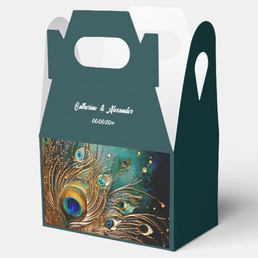 孔雀の羽の豪華なプルーム編集可能文字 フェイバーボックス (オープン)