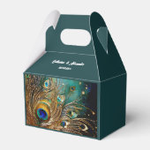 孔雀の羽の豪華なプルーム編集可能文字 フェイバーボックス (正面サイド)