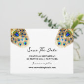 孔雀の羽の豪華な鳥の白い金ゴールド自然 セーブザデート (スタンド正面)