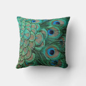 孔雀の羽は枕を包装します クッション (裏面)