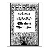 孔雀の羽を広げる #3 エクスリブリス 本 ラバースタンプ (インプリント)