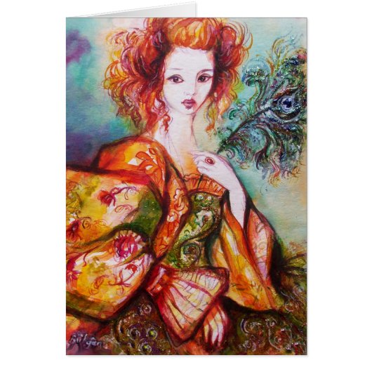 孔雀の羽を持つロマきらめくティックな女性 (正面)