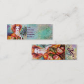 孔雀の羽を持つロマきらめくティックな女性 スキニー名刺 (正面/裏面)