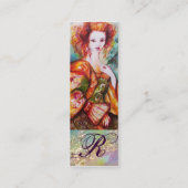 孔雀の羽を持つロマきらめくティックな女性 スキニー名刺 (裏面)