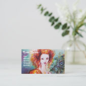 孔雀の羽を持つロマきらめくティックな女性 名刺 (スタンド正面)