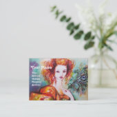 孔雀の羽を持つロマきらめくティックな女性 名刺 (スタンド正面)