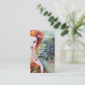 孔雀の羽を持つロマきらめくティックな女性 名刺 (スタンド正面)