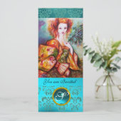 孔雀の羽を持つロマきらめくティックな女性 招待状 (スタンド正面)