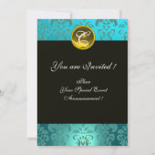 孔雀の羽を持つロマきらめくティックな女性 招待状 (裏面)