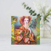 孔雀の羽を持つロマきらめくティックな女性 招待状 (スタンド正面)