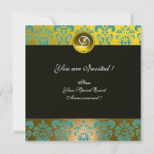 孔雀の羽を持つロマきらめくティックな女性 招待状 (裏面)