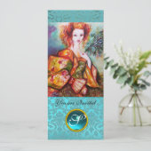 孔雀の羽を持つロマきらめくティックな女性 招待状 (スタンド正面)