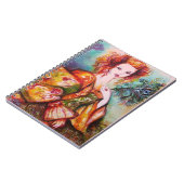 孔雀の羽を持つロマンチックな女性 ノートブック (左側)