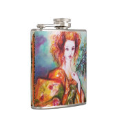 孔雀の羽を持つロマンチックな女性 フラスク (右)