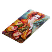 孔雀の羽を持つロマンチックな女性 マグネット (左側)