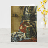 孔雀の羽を持つ静物生活 カード (黄色い花)