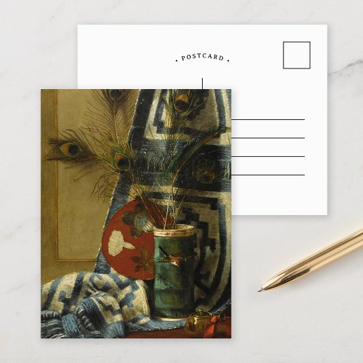 孔雀の羽を持つ静物生活 ポストカード