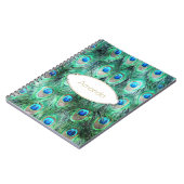 孔雀の羽エキゾチック野生の水の色のパターン ノートブック (左側)