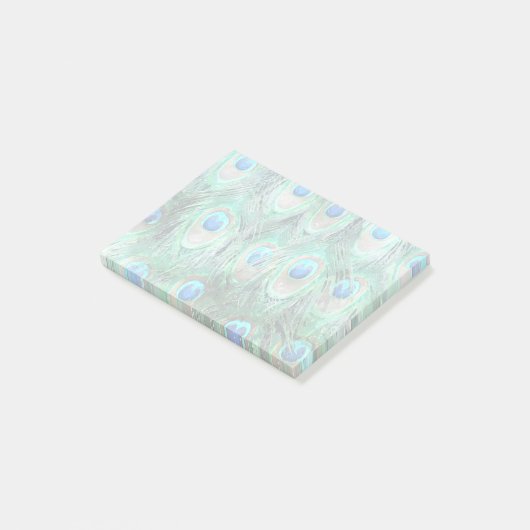 孔雀の羽エキゾチック野生の水の色のパターン ポストイット (アングル)