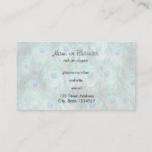 孔雀の羽エキゾチック野生の水の色のパターン 名刺 (裏面)