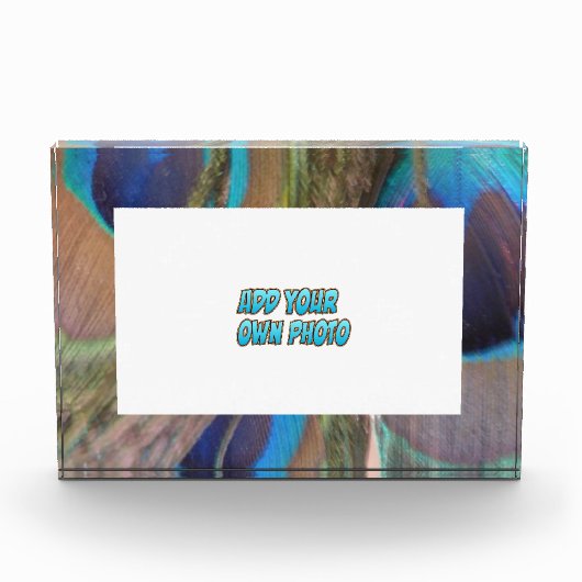 孔雀の羽カスタマイズ可能なフォトブロック フォトブロック (正面)