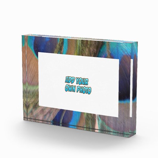 孔雀の羽カスタマイズ可能なフォトブロック フォトブロック (右)