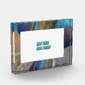 孔雀の羽カスタマイズ可能なフォトブロック フォトブロック (左)