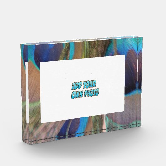 孔雀の羽カスタマイズ可能なフォトブロック フォトブロック (左)