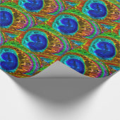 孔雀の羽ガラスアート1ラッピング紙 ラッピングペーパー (角)