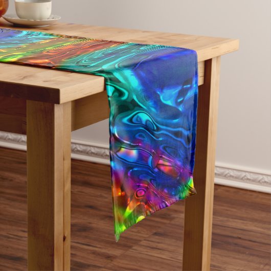 孔雀の羽ガラスアート1 ミディアムテーブルランナー (インサイチュ)