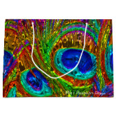 孔雀の羽ガラスアート1 ラージペーパーバッグ (正面)