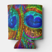 孔雀の羽ガラスアート1 缶クーラー (裏面)