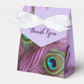 孔雀の羽サンキューパーティーの好意ボックス フェイバーボックス (正面サイド)