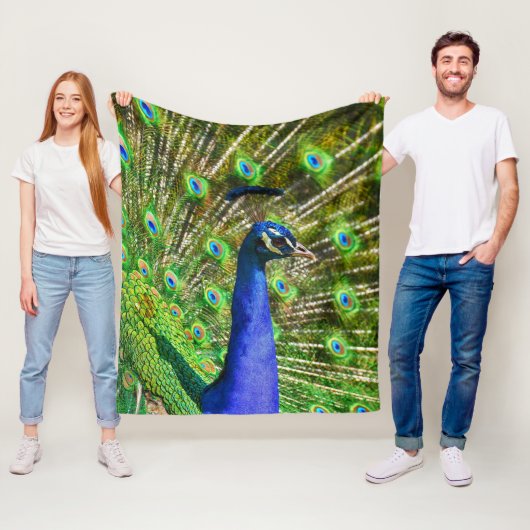 孔雀の羽ソフト フリースブランケット (インサイチュ)