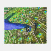 孔雀の羽ソフト フリースブランケット (正面(横))