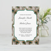 孔雀の羽ダブルフレーム結婚式招待状 招待状 (スタンド正面)