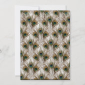 孔雀の羽ダブルフレーム結婚式招待状 招待状 (裏面)