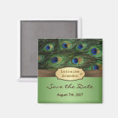 孔雀の羽デイトマグネットを保存 マグネット (正面/裏面)