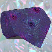 孔雀の羽ネイビーブルーグリッターネックティネック ネクタイ