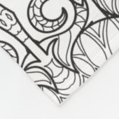 孔雀の羽パターン落書き フリースブランケット (角)