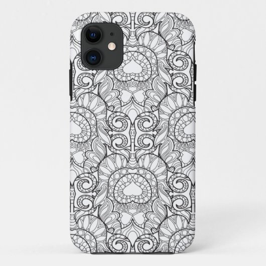 孔雀の羽パターン落書き Case-Mate iPhoneケース (裏面)