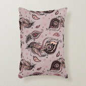 孔雀の羽パターン アクセントクッション (正面(垂直))