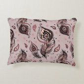 孔雀の羽パターン アクセントクッション (裏面)